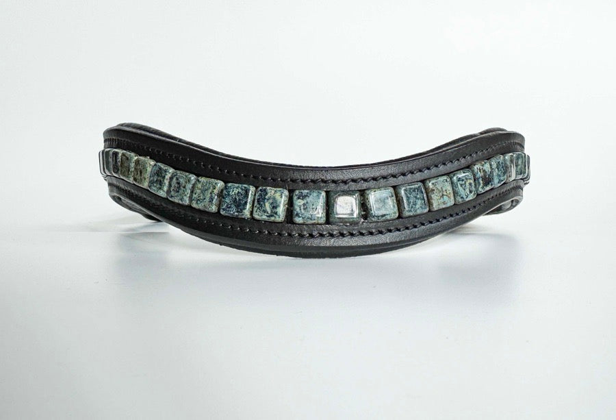 OTHER Blue Beaded Browband, Wide (2)