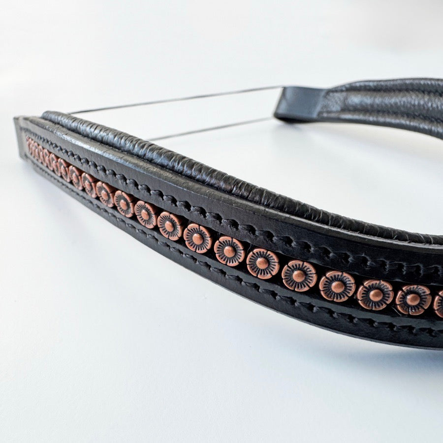 OTHER Brass Flower Beaded Browband (6)