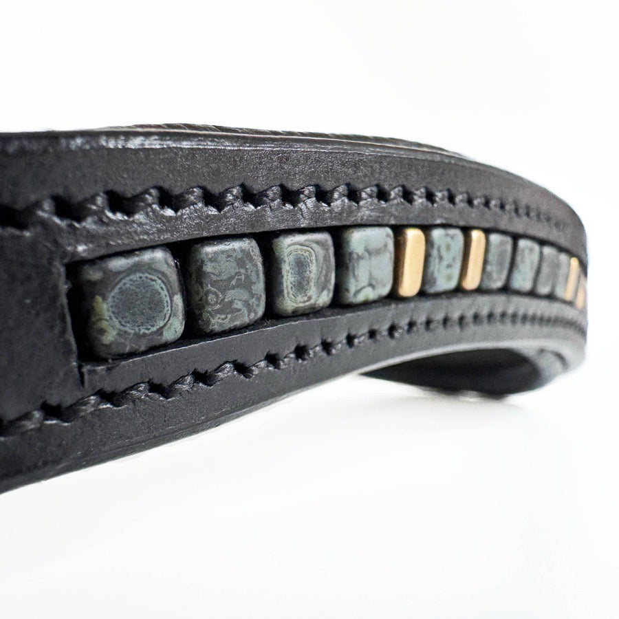 OTHER Gray & Gold Beaded Browband (4)