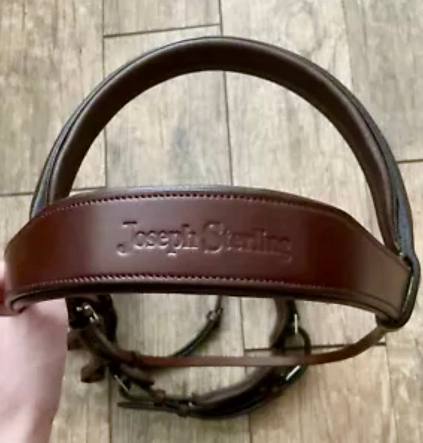 JOSEPH STERLING Joseph sterling brown dressage double bridle O/S (3)