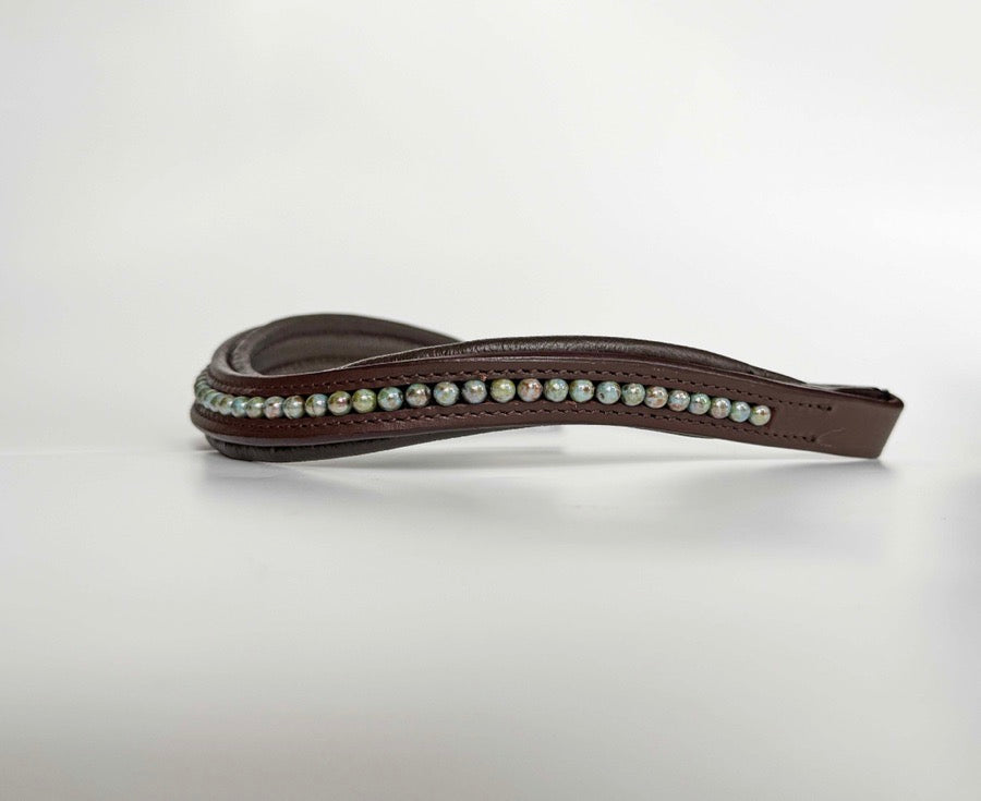 OTHER Blue Marbled Beaded Browband