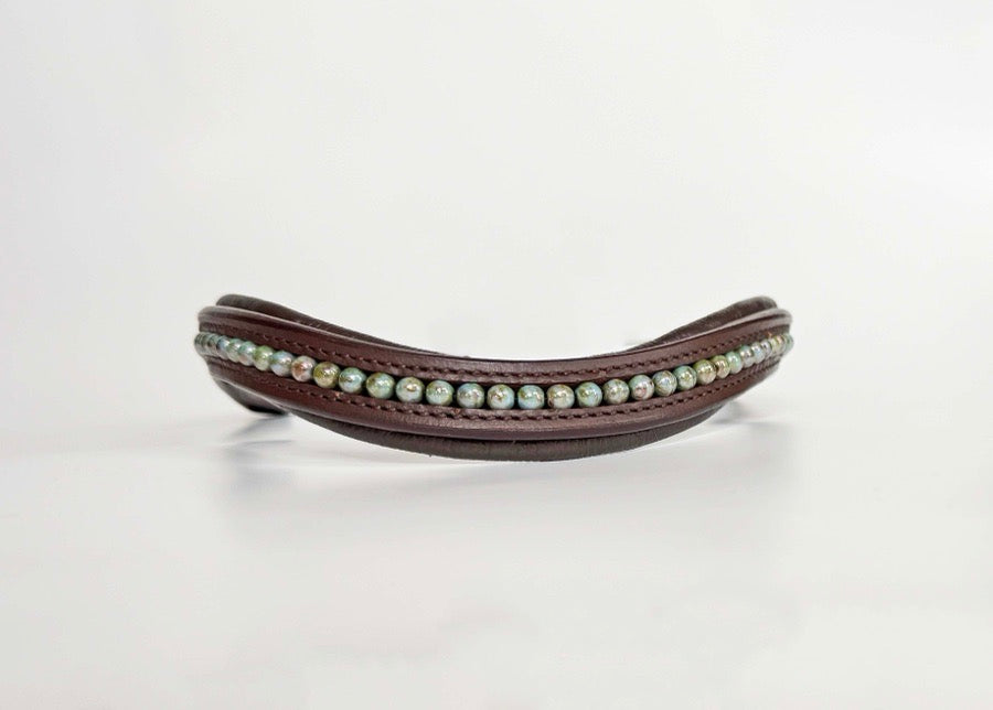 OTHER Blue Marbled Beaded Browband (5)