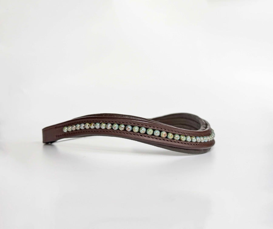 OTHER Blue Marbled Beaded Browband (6)