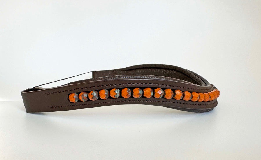 Other Orange & Black Beaded Browband | Halloween Browband