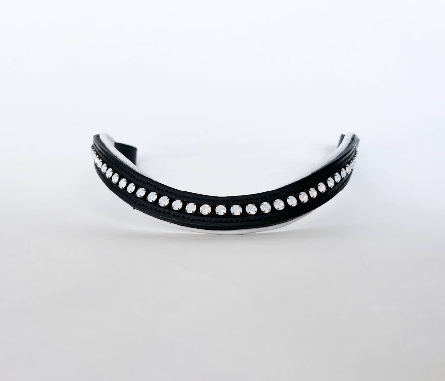 Other Moonstone Crystal Browband with White Contrast Padding