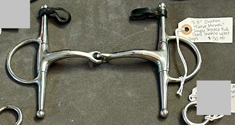 OVATION 5.5” Ovation “Curve Mouth” Single Jointed Full Cheek Snaffle w/bit loops