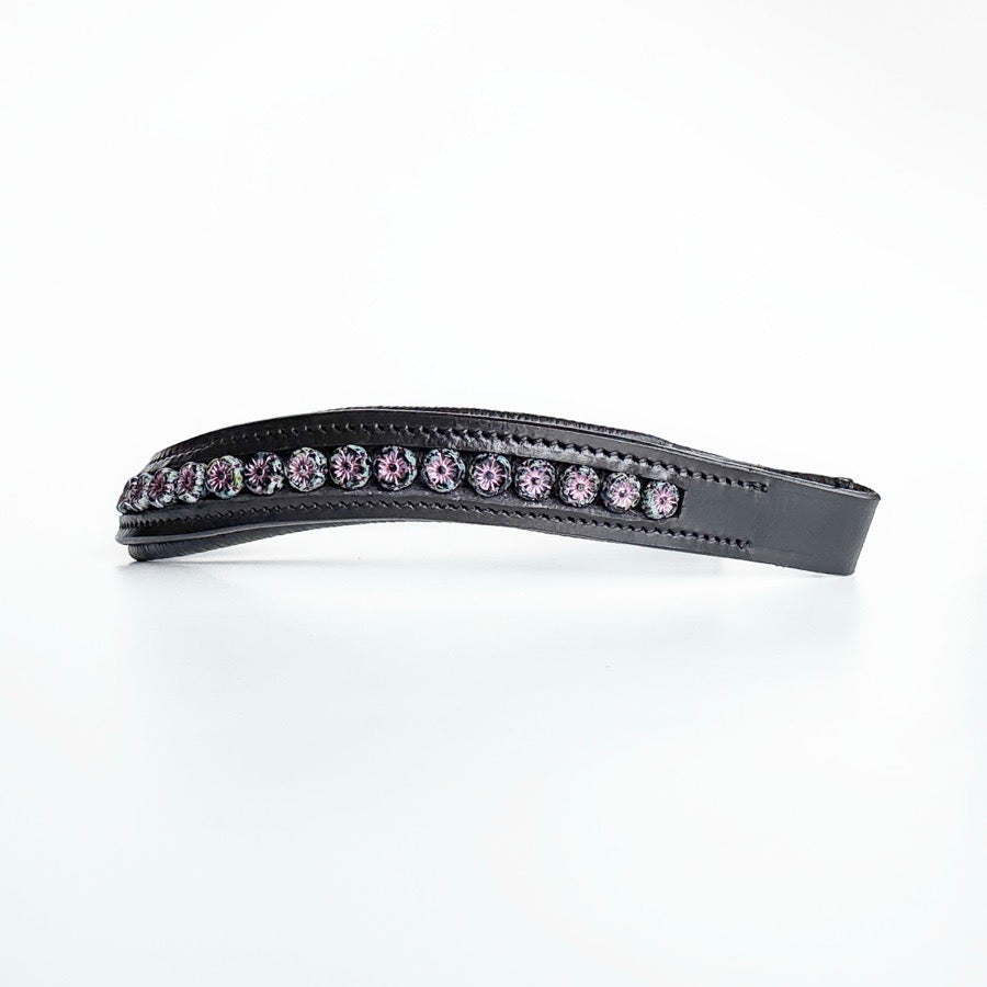 OTHER Black and Purple Flower Beaded Browband (3)