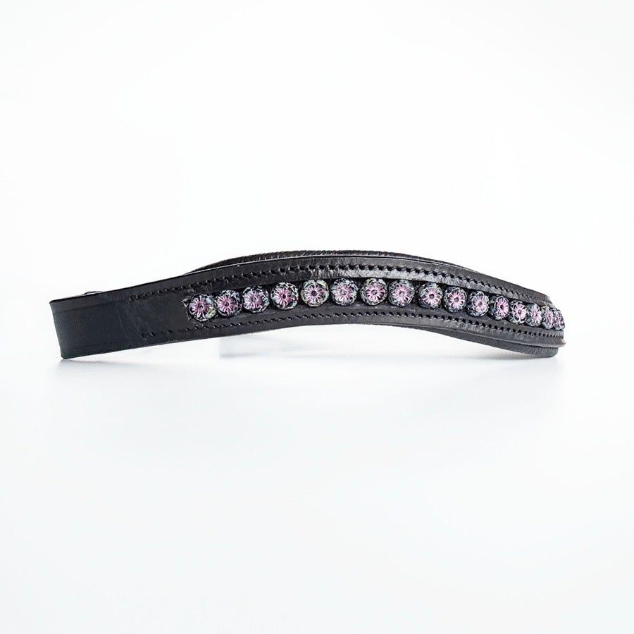 OTHER Black and Purple Flower Beaded Browband (4)