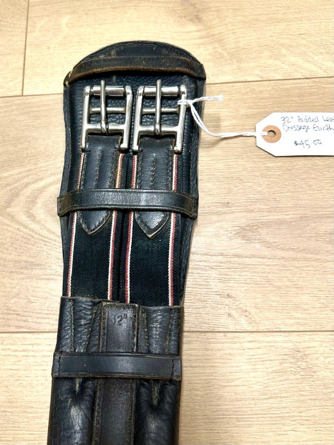 OTHER 32” Padded Leather Dressage Girth (3)