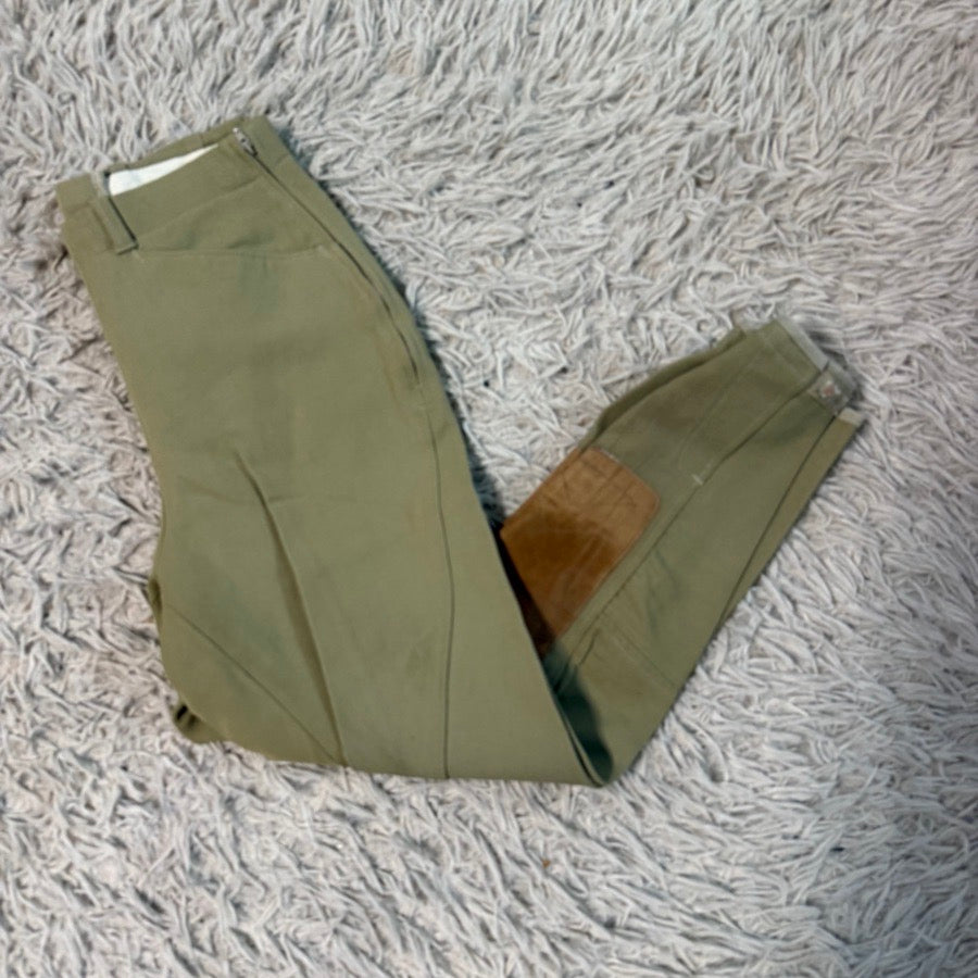 Women’s Size 24 Tan Tailored Sportsman Knee Patch Horseback Riding Breeches