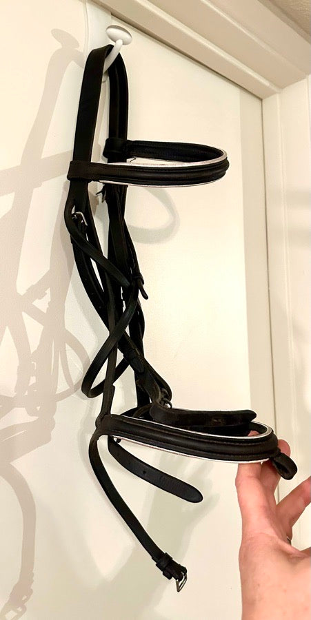 OTHER Horse/Full size Vintage Black and White Leather Dressage Bridle