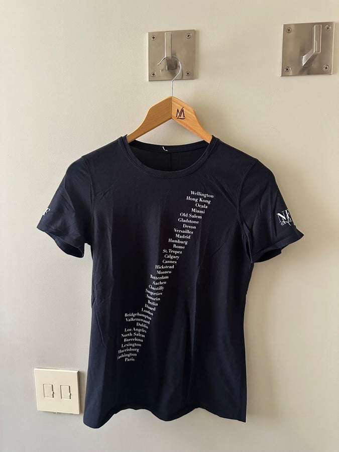 NFStyle NFStyle Black Crew Neck T-Shirt with City Names