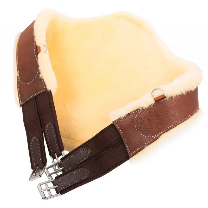 Butet Ergonomic Sheepskin Belly Guard Girth | Gold | 50 (2)