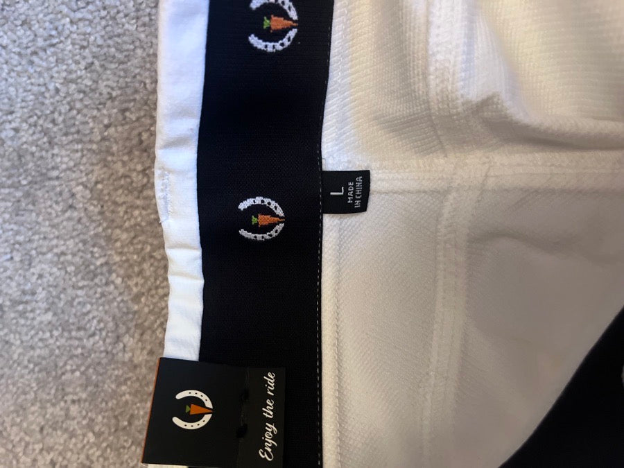 Kids Kerrits Knee Patch White Breeches