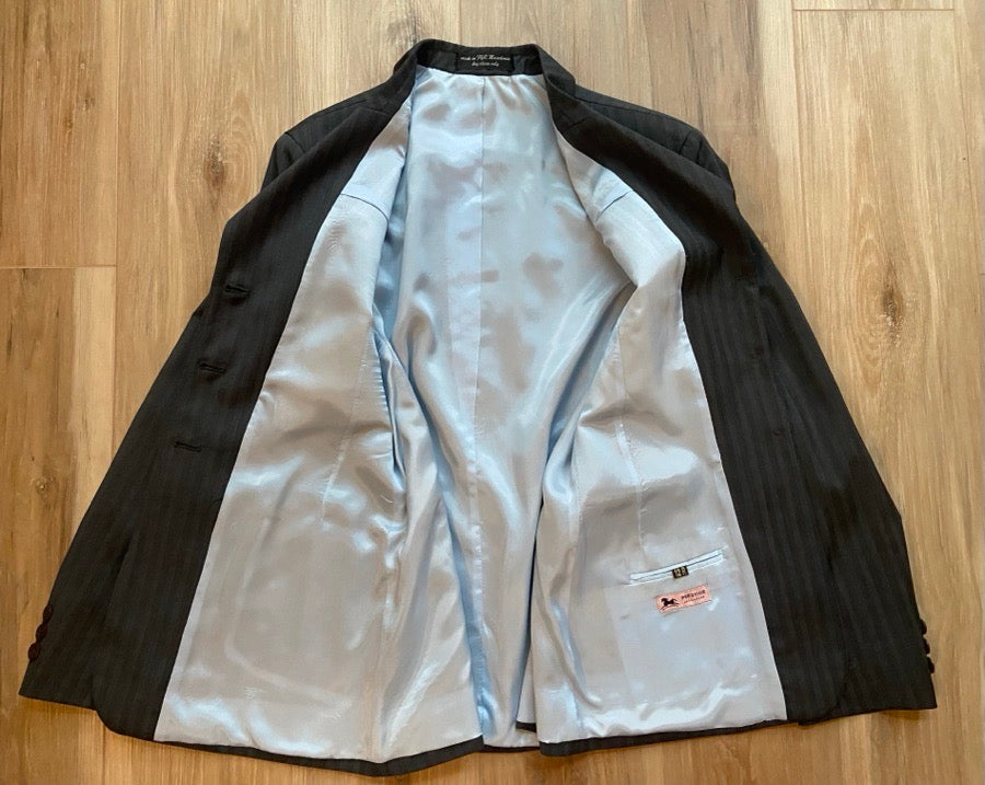 RJ CLASSICS RJ Classics Gray with Blue Pin Stripes Show Coat (4)