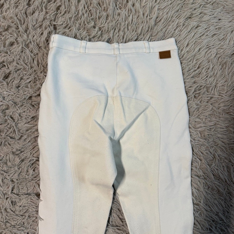 Women’s Size 28 White On Course Full Seat Horseback Riding Breeches. Good Cond.—