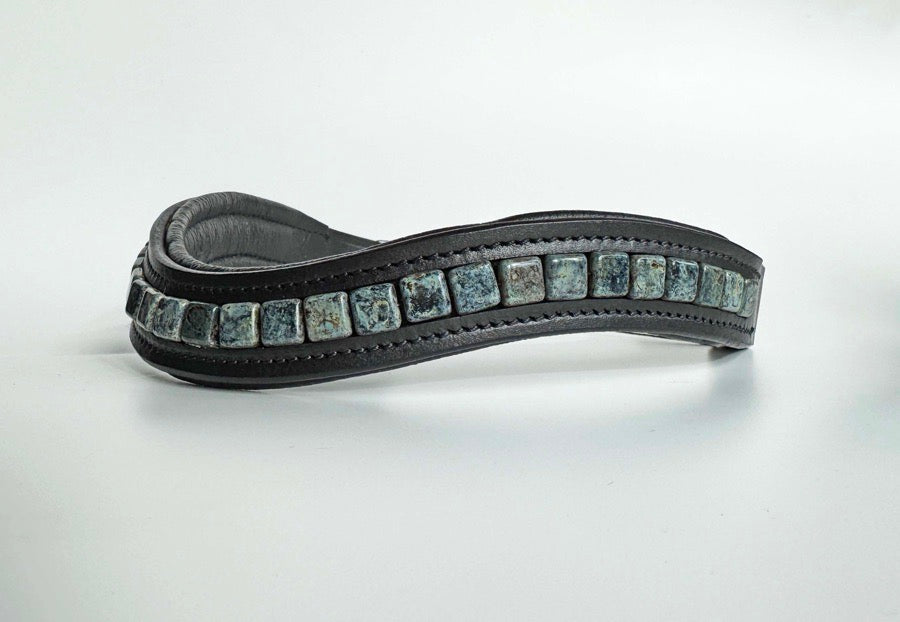 OTHER Blue Beaded Browband, Wide (4)