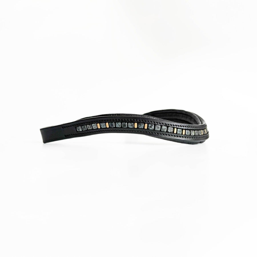 OTHER Gray & Gold Beaded Browband