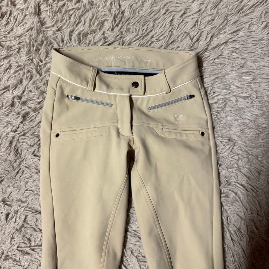 Women’s XS Tan Horse Pilot Knee Patch Horseback Riding Breeches. Good Condition.