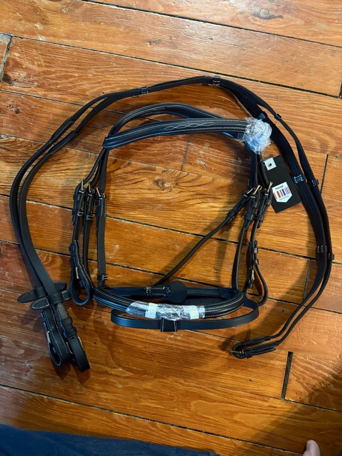 HORZE Pony sized Horze fancy stitch flash bridle
