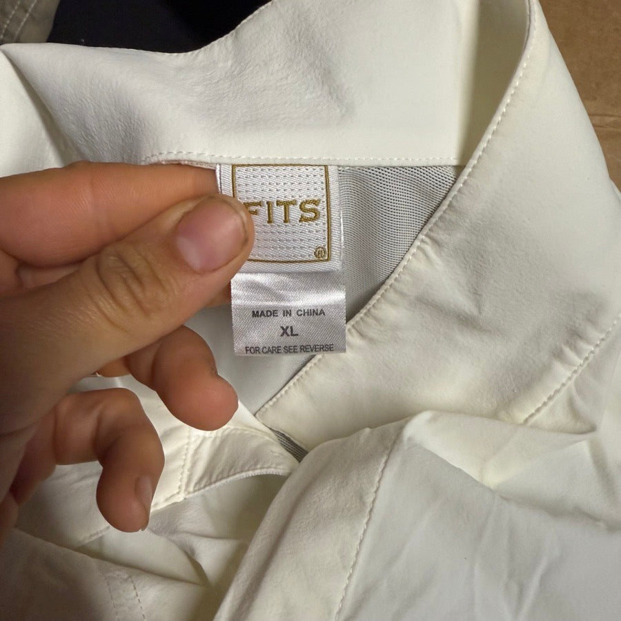 FITS Women’s XL White Fits Long Sleeve Horseback Riding Button Down Shirt. Good Cond. (3)