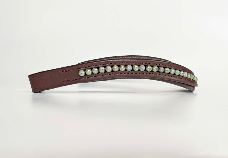 OTHER Blue Marbled Beaded Browband (3)