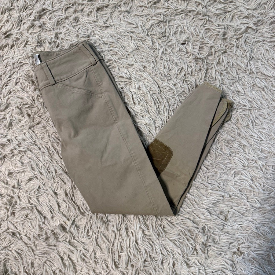 Girl’s Size 12 Tan Tailored Sportsman Knee Patch Horseback Riding Breeches