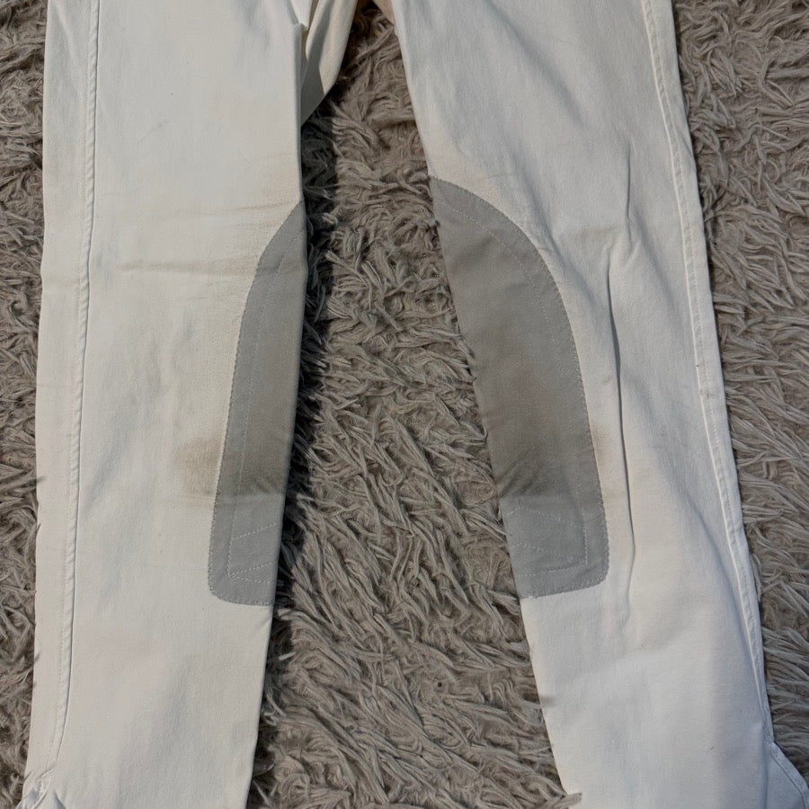Women’s Size 24 White Tailored Sportsman Knee Patch Horseback Riding Breeches
