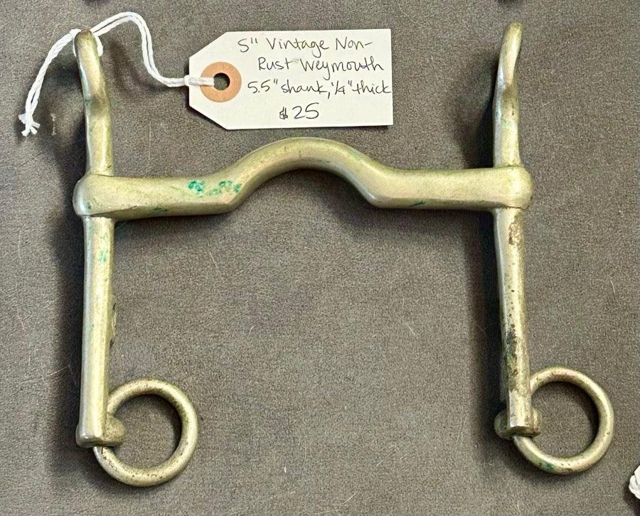 OTHER 5” Vintage Non-Rust Weymouth bit, 5.5” shank, ¼” thick mouthpiece
