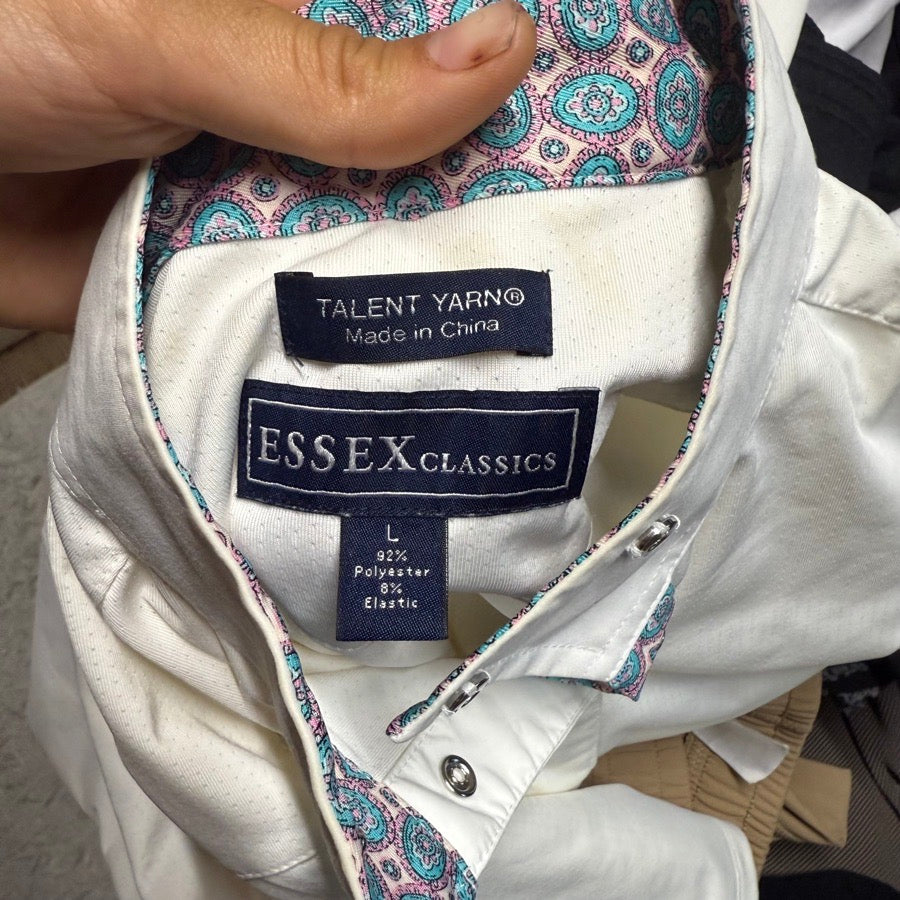 ESSEX CLASSICS Women’s Large White Essex Classics Short Sleeve Horseback Riding Show Shirt (5)