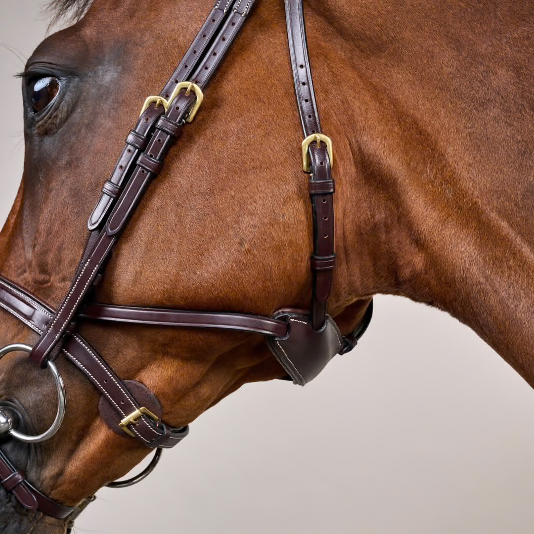 DY'ON Difference Bridle DY Snaffle Bridle Brown Leather Full Size Horse