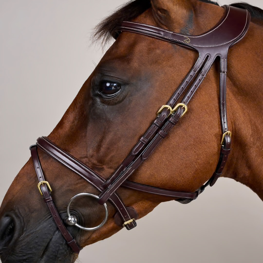 DY'ON Difference Bridle DY Snaffle Bridle Brown Leather Full Size Horse (3)
