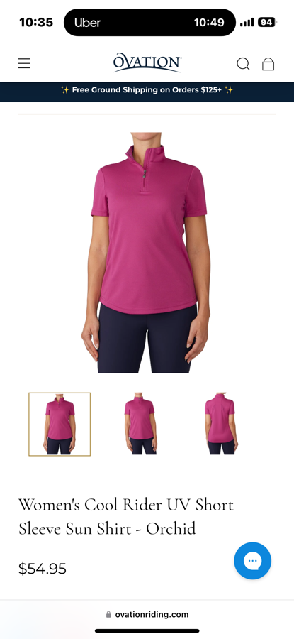 OVATION Women's Cool Rider UV Short Sleeve Sun Shirt - Orchid