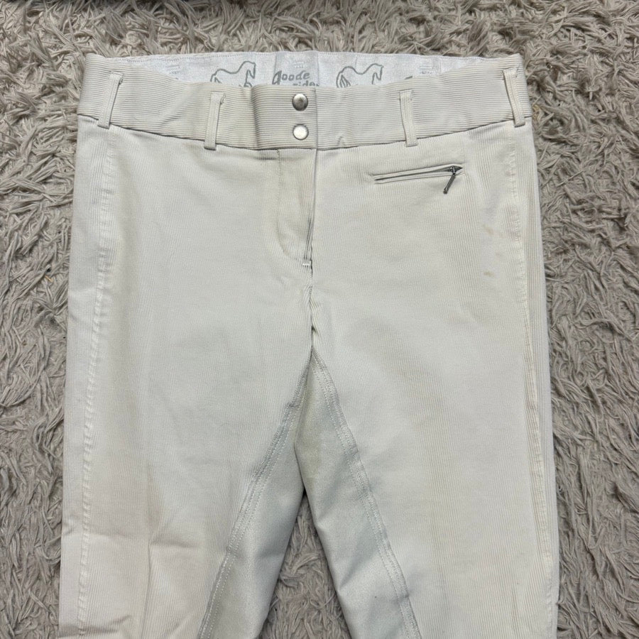 Women’s Size 34L White Goode Rider Full Seat Horseback Riding Breeches